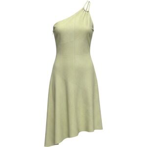 halston heritage green one shoulder dress Solena Georgette Gown